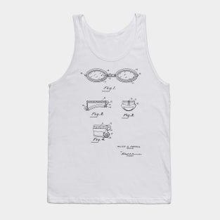 Under Water Eye Protector Vintage Patent Hand Drawing Tank Top